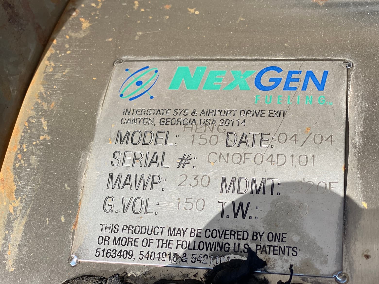 NexGen Fueling HLNG 150 LNG Fuel Tank