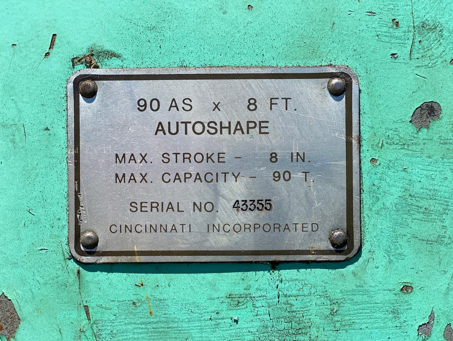 Cincinnati 90AS x 8FT Autoshape CNC Forming Center Press Brake